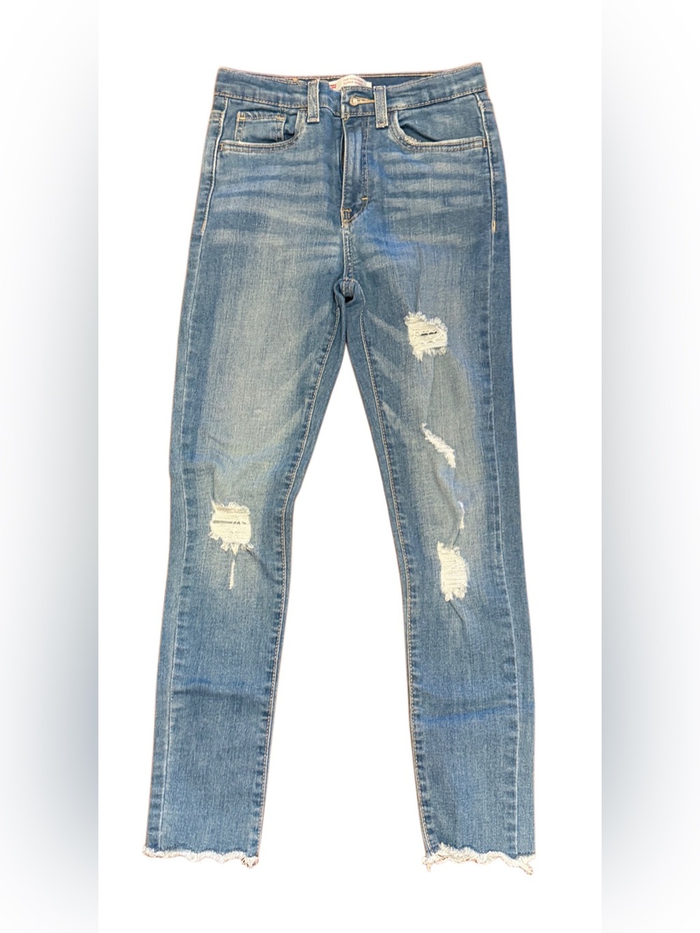 Levi's Light Blue Distressed Skinny Jeans